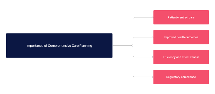 Importance of comprehensive care planning broken down into 4 key elements