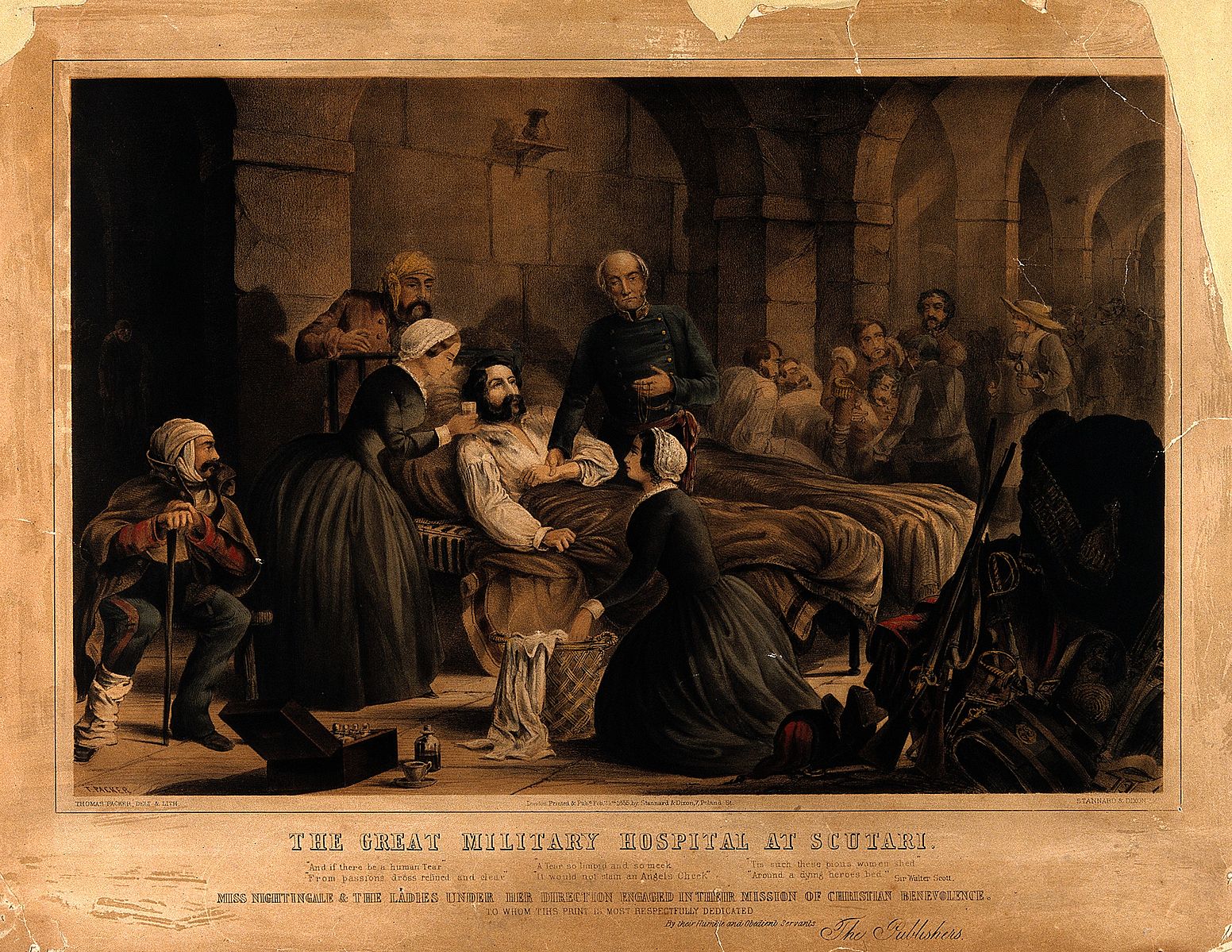 Crimean War: Florence Nightingale and nurses.