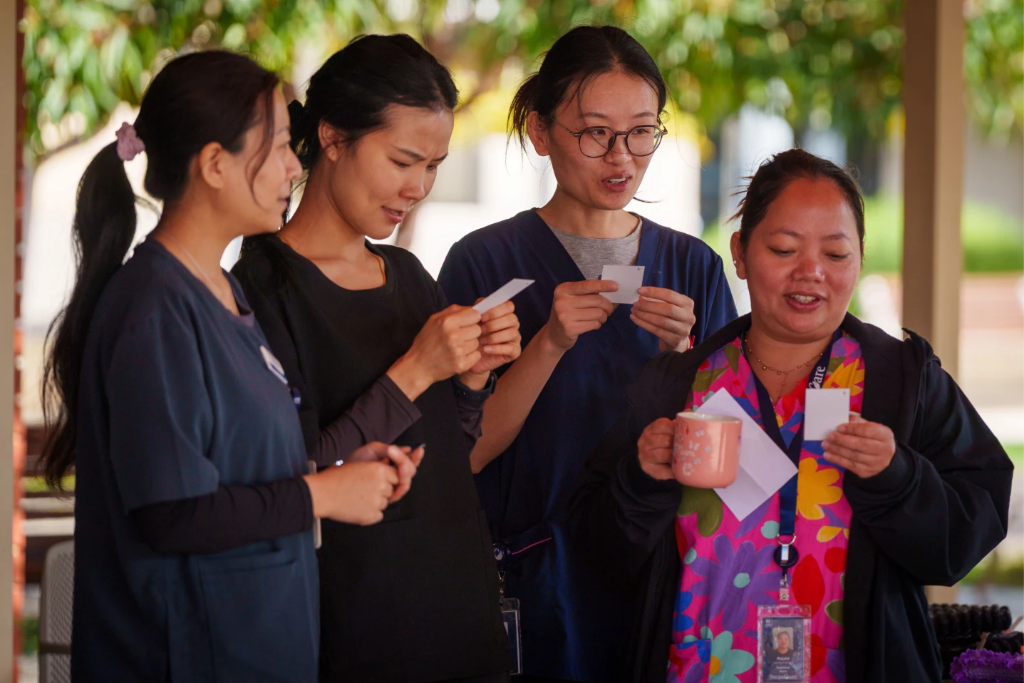 SwanCare staff members working together in a residential aged care home