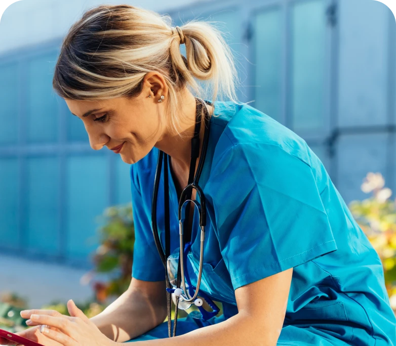Nurse using Ausmed Portfolio