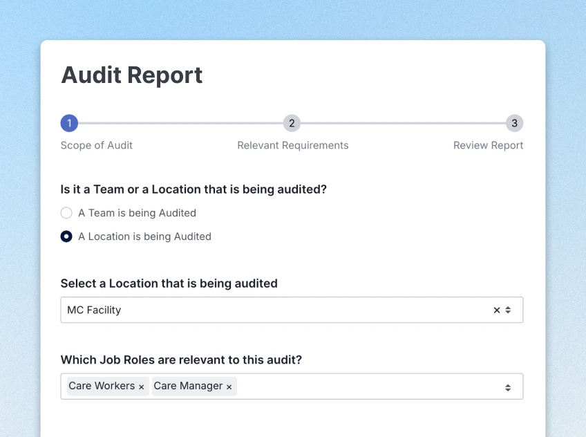 Evidence export by standard