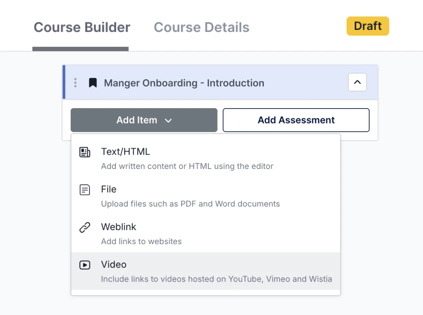 Course builder