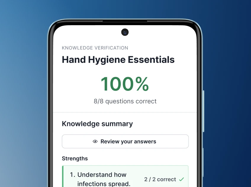 Staff opting in to Knowledge Verification before a module